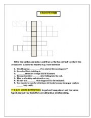 English Worksheet: My crossword