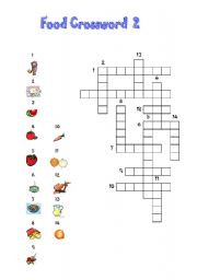 English worksheet: Food crossword 2