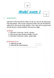 English worksheet: Model exam 