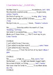 English Worksheet: A song