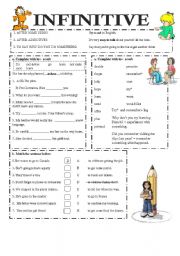 English Worksheet: INFINITIVE