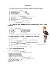 English Worksheet: Present Simple vs Present Continous