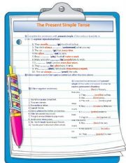 English Worksheet: Present Simple Tense - Exercises