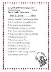 English worksheet: Verbs