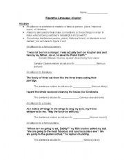 English Worksheet: allusions