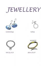 English Worksheet: JEWELLERY