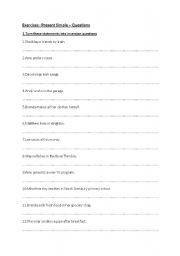 English Worksheet: Present simple questions