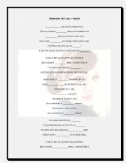 English Worksheet: Adele - Someone like you (song+activity)