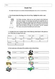 English Worksheet: Simple Past -- 