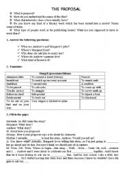 English Worksheet: The Proposal Movie Worksheet