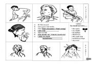 English Worksheet: Describing symptoms/pains & giving advice (Game)