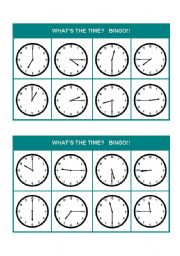 Whats the time? Bingo! (Set 3 of 3)