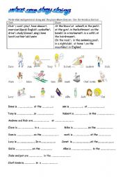 English worksheet: What are they doing ?