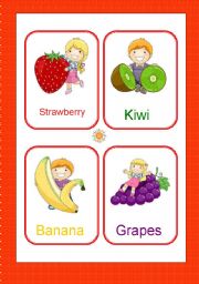 English Worksheet: Fruits and vegtables flash-cards 1/2