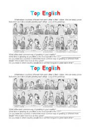 English Worksheet: Greetings all over the world