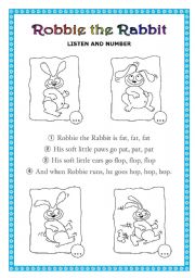 English Worksheet: Robbie the Rabbit