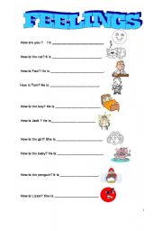 English worksheet: Feelings