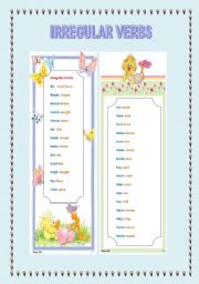 English Worksheet: Past Tense Bookmarks