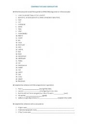 English Worksheet: Comparative and superlatives (exercises)