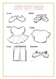 English Worksheet: The cut out page 