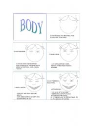 English worksheet: Parts of the body - COMIC