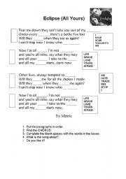 English Worksheet: Eclipse (All Yours)