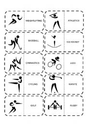 English Worksheet: SPORTS - DOMINOES