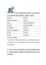 English worksheet: speaking sheet