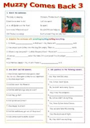 English Worksheet: Muzzy Comes Back 3 - editable