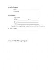English Worksheet: Personal info for business english courses