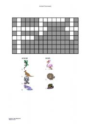 English worksheet: Animal Crossword