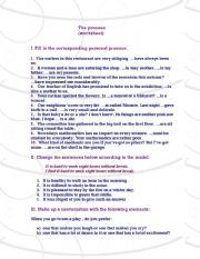 English worksheet: The pronoun (worksheet)