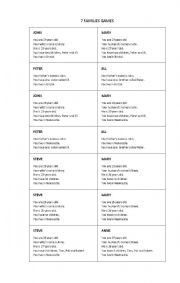 English worksheet: Families