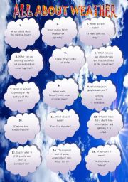 English Worksheet: All about weather