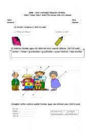 English Worksheet: 4th grade1.term 1.written exam
