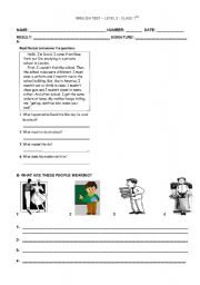 English Worksheet:  exercise with modals and clothes