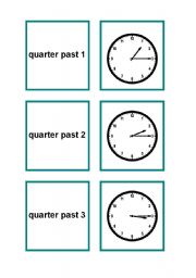 English Worksheet: Time memory game (part 2/2)