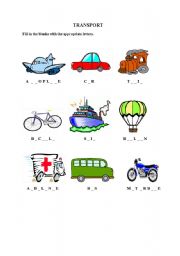 English worksheet: Transports