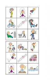 English Worksheet: ACTIONS - Bingo 1/2