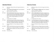 English worksheet: Intervew fireman