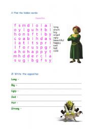 English Worksheet: Opposite adjectives