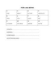 English Worksheet: FOON AND DRINKS