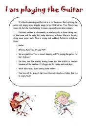 English Worksheet: Present continuous reading