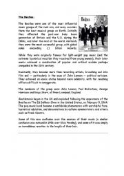 English Worksheet: The Beatles