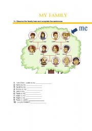 English Worksheet: Family tree