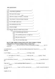 English Worksheet: past past continous