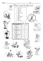 English Worksheet: What can Goofy do?