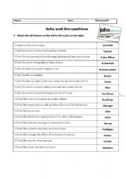 English Worksheet: Jobs