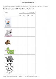 English Worksheet: What pet have you got?