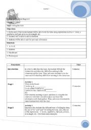 English Worksheet: Lesson Plan- telling the time